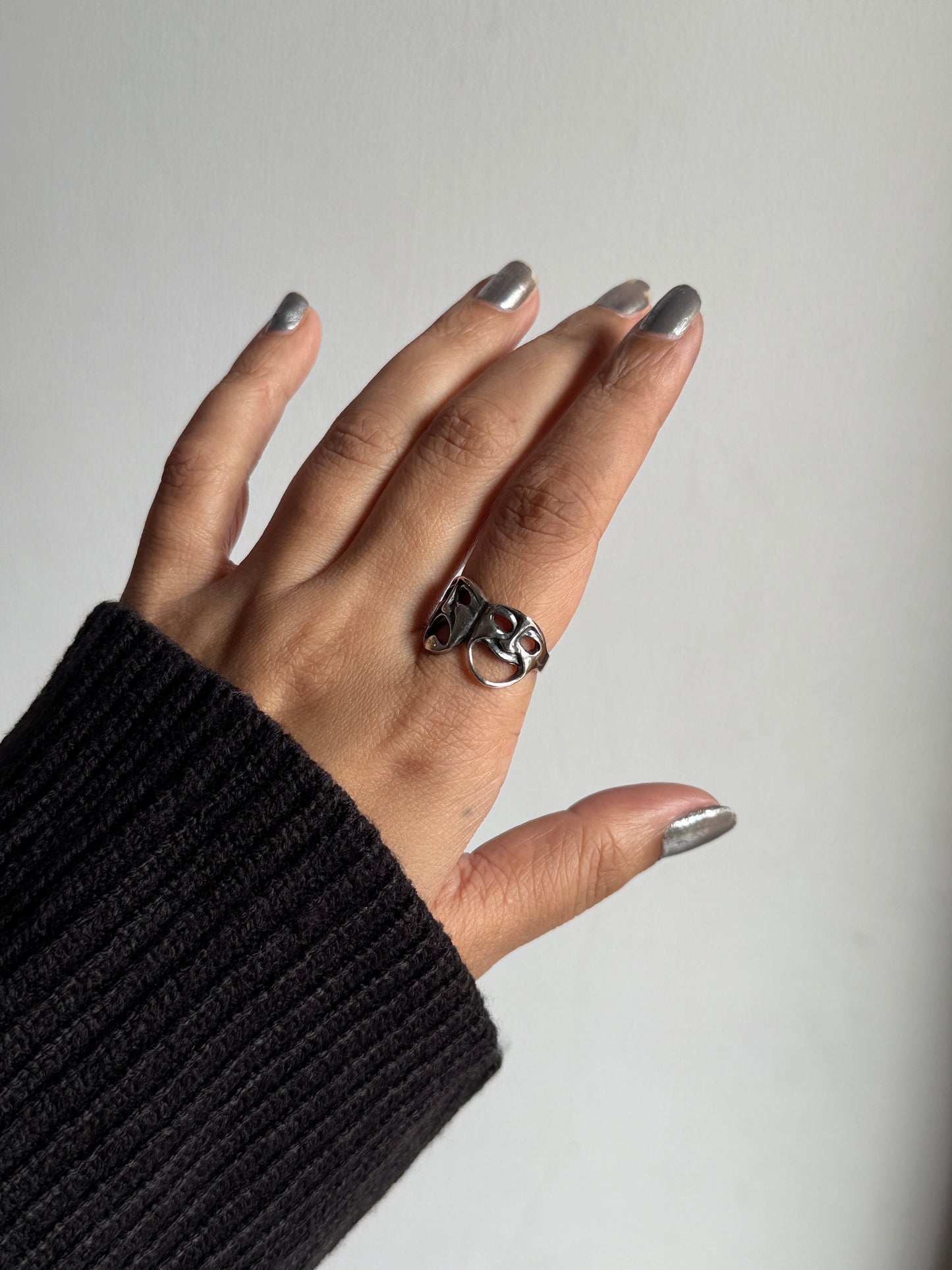 Theatre Mask 925 Sterling Silver Ring