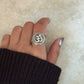 Antique Om/ Aum Statement Chunky 925 Sterling Silver Unisex Ring