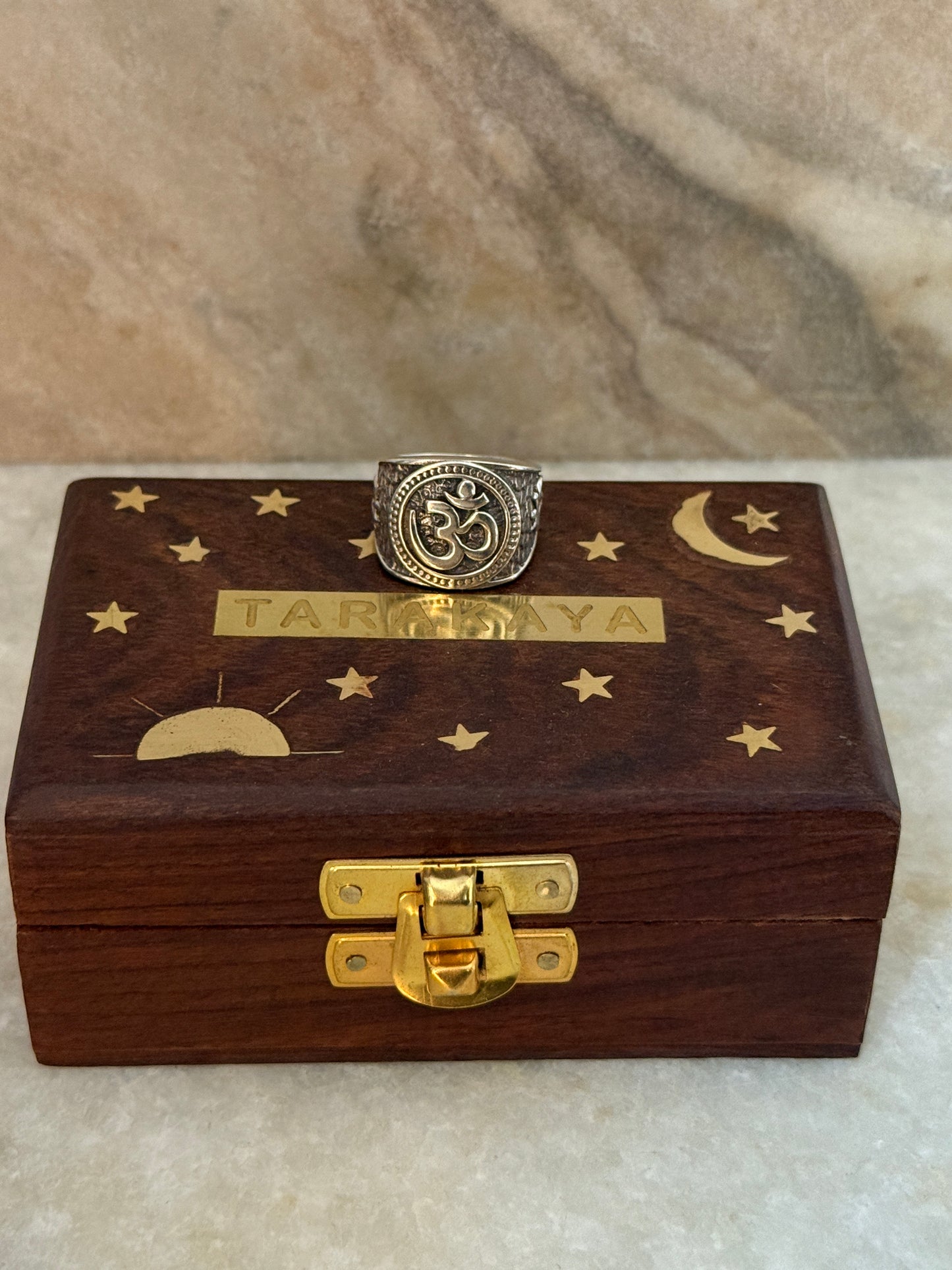 Antique Om/ Aum Statement Chunky 925 Sterling Silver Unisex Ring