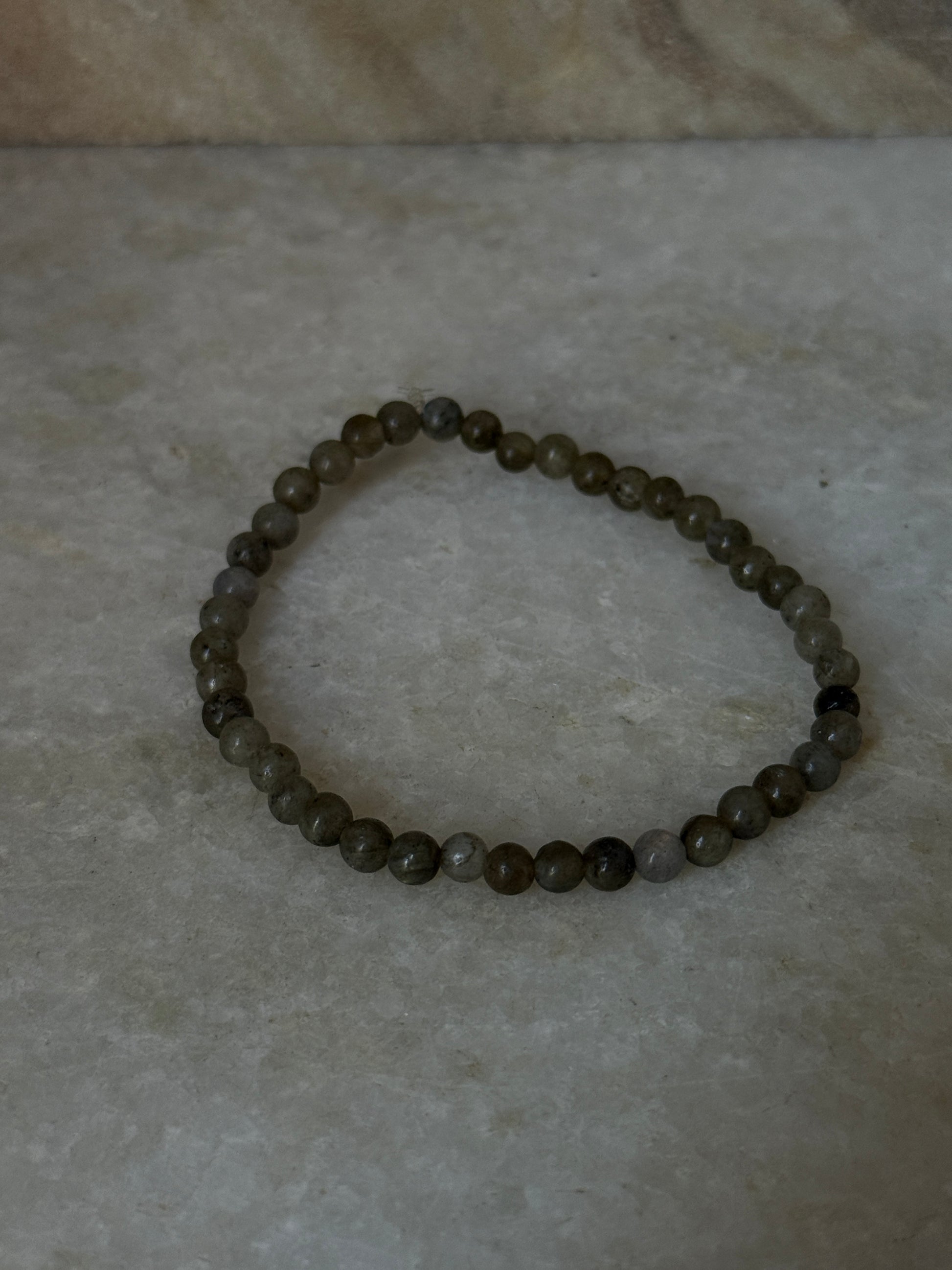 4mm labradorite gemstone beaded bracelet