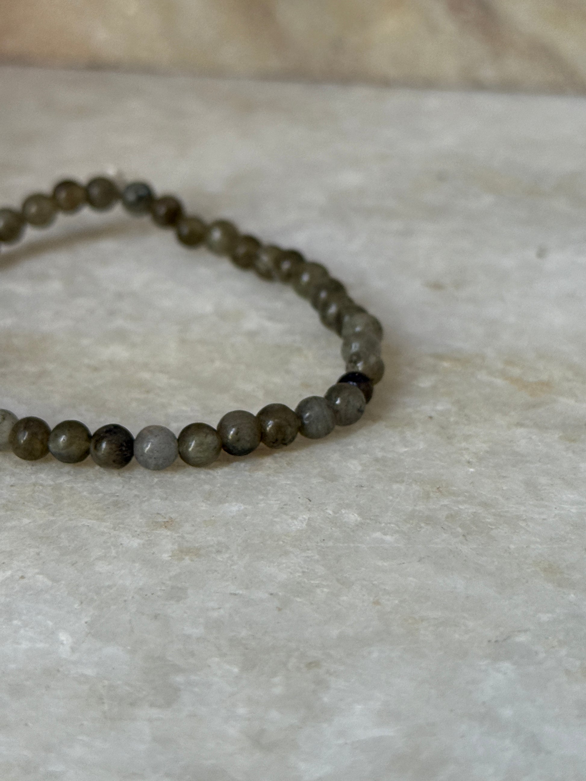 Healing labradorite 4mm crystal bracelet