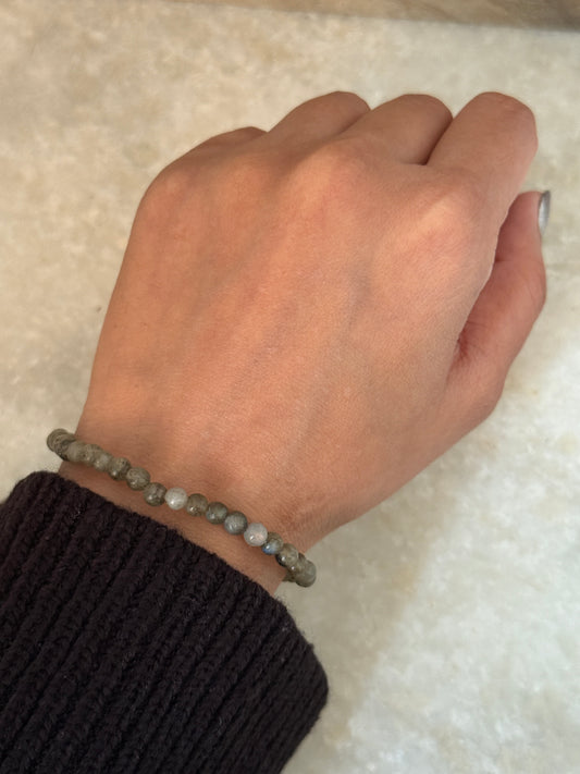 Labradorite natural crystal bracelet 4mm