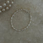 Handcrafted pearl bracelet with 3mm silver beads
