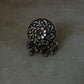 Antique Boho Ghungroo Flower 925 Sterling Silver Ring
