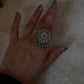 Antique Boho Ghungroo Flower 925 Sterling Silver Ring