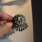 Antique Boho Ghungroo Flower 925 Sterling Silver Ring