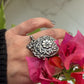 Antique Boho Ghungroo Flower 925 Sterling Silver Ring