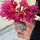 Antique Boho Ghungroo Flower 925 Sterling Silver Ring