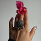 Antique Boho Ghungroo Flower 925 Sterling Silver Ring