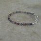 4mm faceted multi fluorite gemstone bracelet in sterling silver