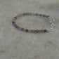 Multi fluorite faceted 4mm 925 sterling silver bracelet