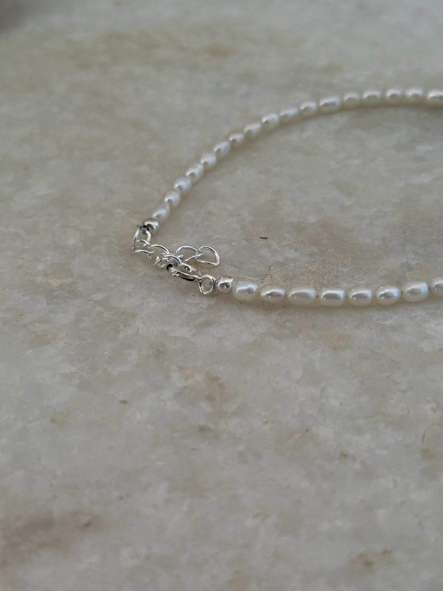 925 sterling silver anklet with boho freshwater pearls