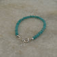 Faceted amazonite gemstone bracelet with sterling silver