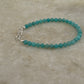 Amazonite natural crystal beaded bracelet in 925 sterling silver