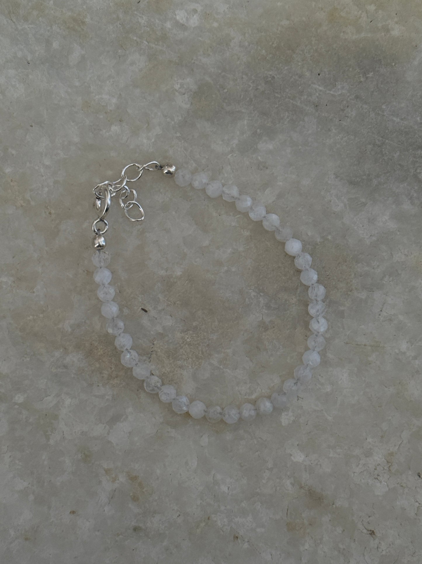 White moonstone natural crystal bracelet with 925 silver