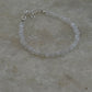 4mm white moonstone healing crystal bracelet with silver