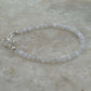 White moonstone faceted 4mm 925 sterling silver bracelet