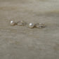 Minimalist pearl and cubic zirconia 925 Sterling Silver huggies