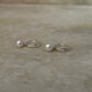 925 Sterling Silver Elegant pearl and CZ hoop earrings