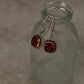 Garnet square boho 925 sterling silver earrings
