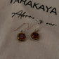 Boho square garnet gemstone earrings in sterling silver