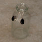 Pear-shaped black onyx hook earrings in sterling silver