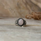 classic 925 sterling silver rose quartz oval ring