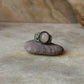 925 sterling silver rose quartz oval boho ring  
