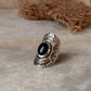 classic 925 sterling silver hammered black onyx statement ring