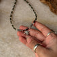 925 Sterling silver necklace with smokey quartz, emerald, and marijuana pendant
