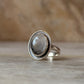 925 sterling silver black rutilated quartz handcrafted ring  