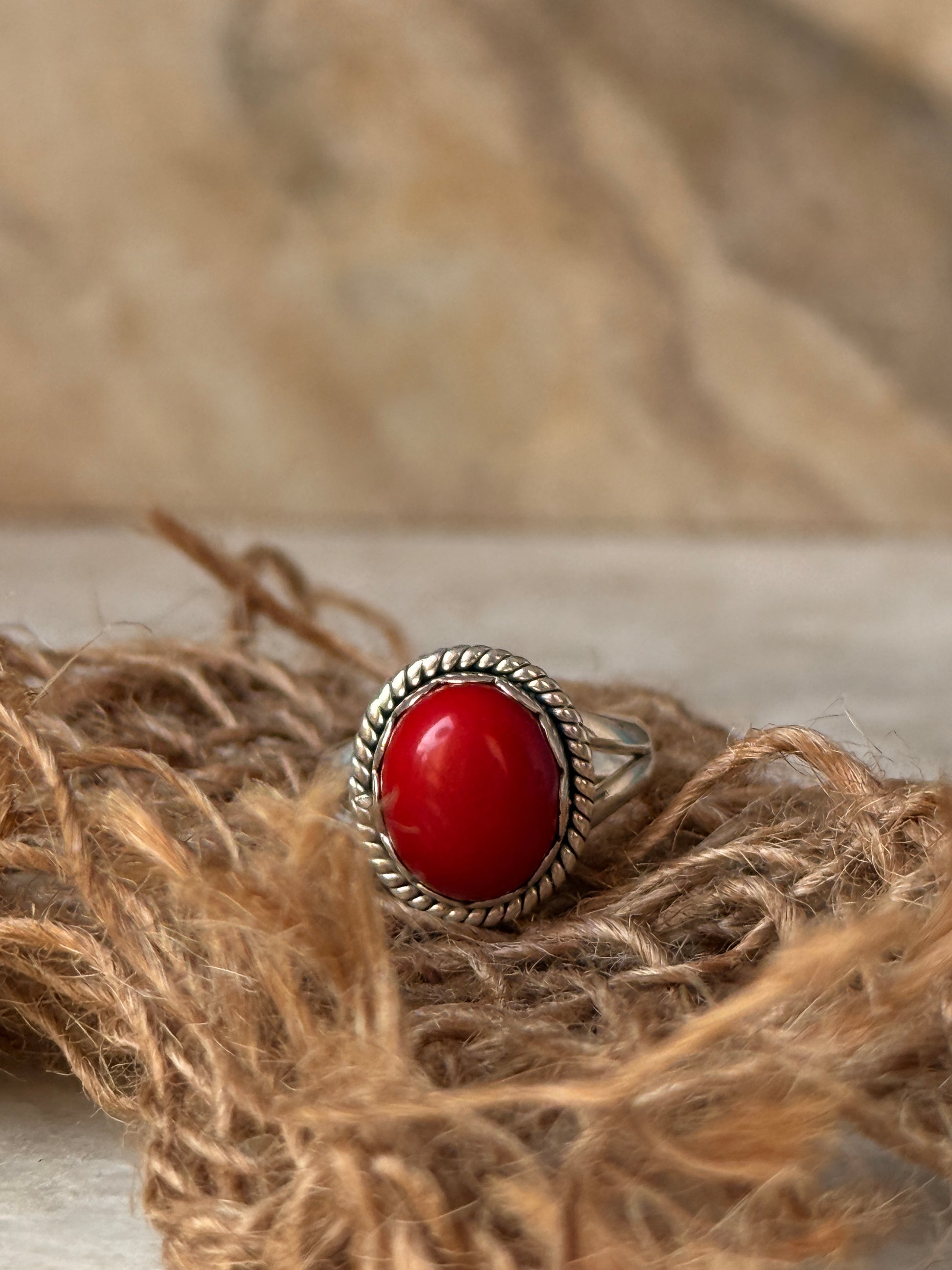 925 sterling silver red onyx flower edge boho statement ring  
