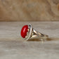 natural red onyx gemstone 925 sterling silver boho statement ring