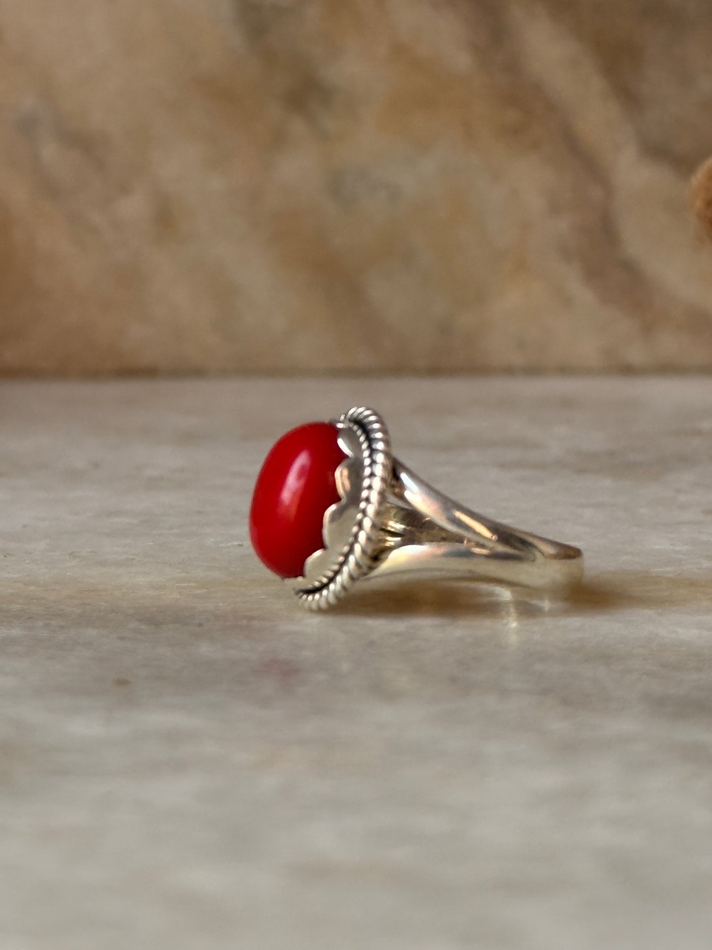 natural red onyx gemstone 925 sterling silver boho statement ring