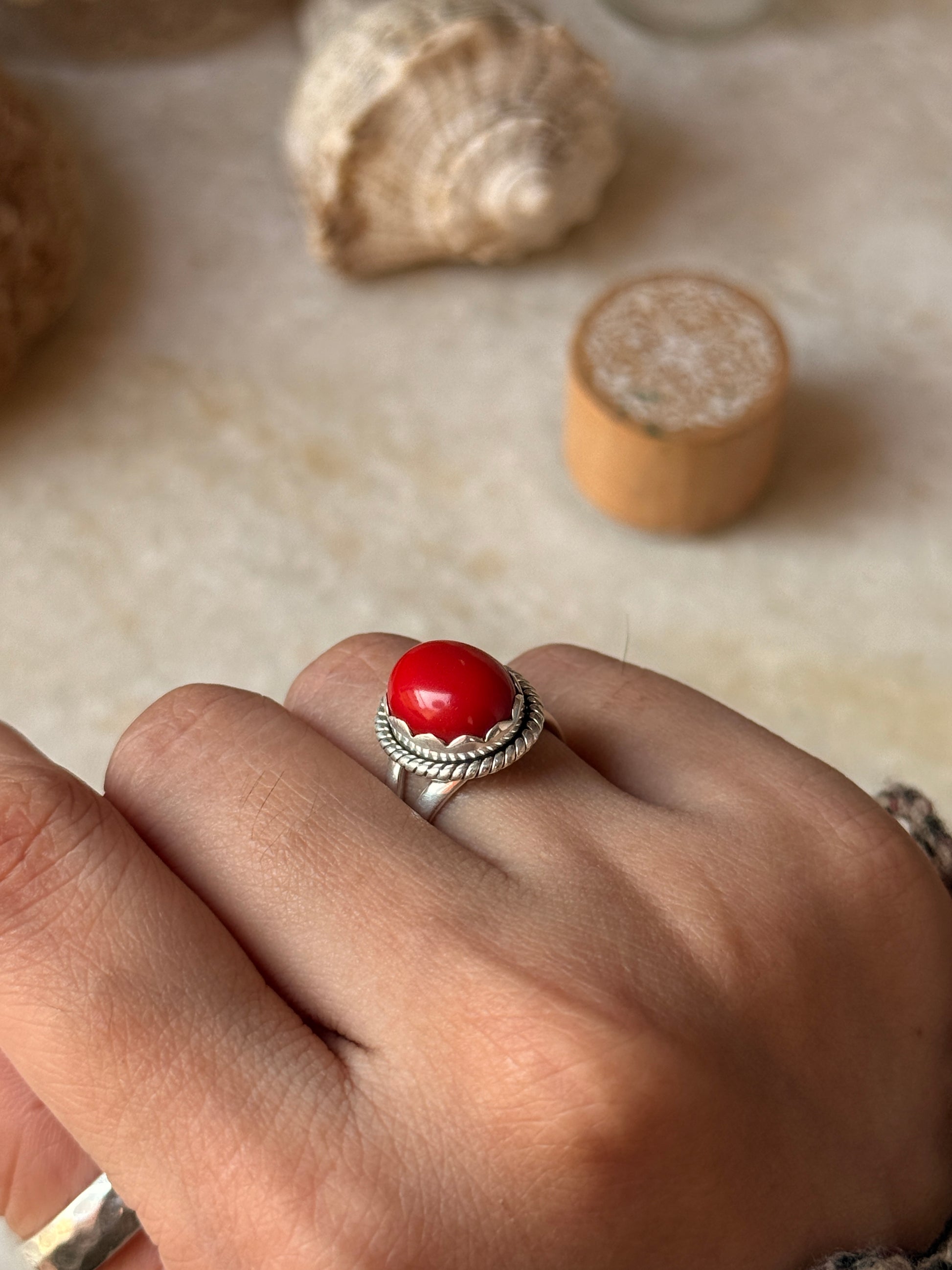 artisan boho 925 sterling silver red onyx floral ring