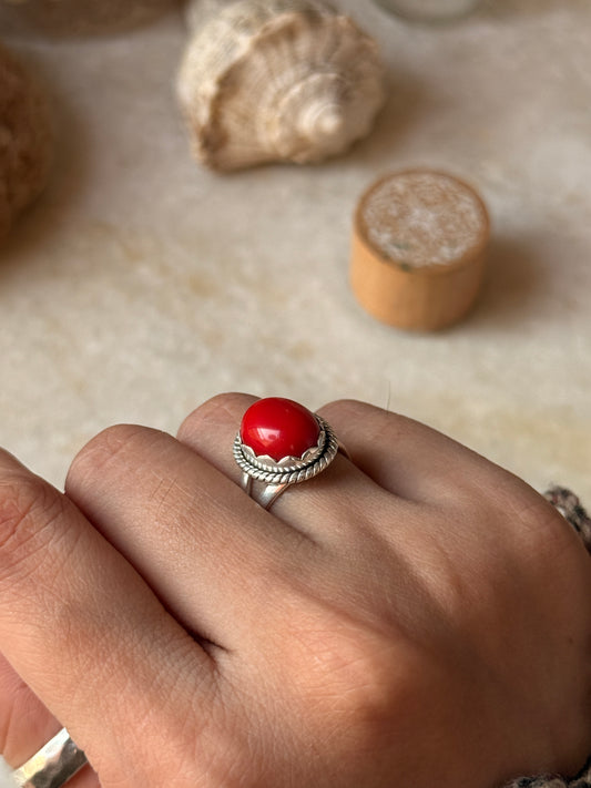 artisan boho 925 sterling silver red onyx floral ring