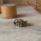 classic 925 sterling silver garnet rustic fusion band ring
