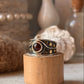 925 sterling silver garnet rustic fusion statement band ring 