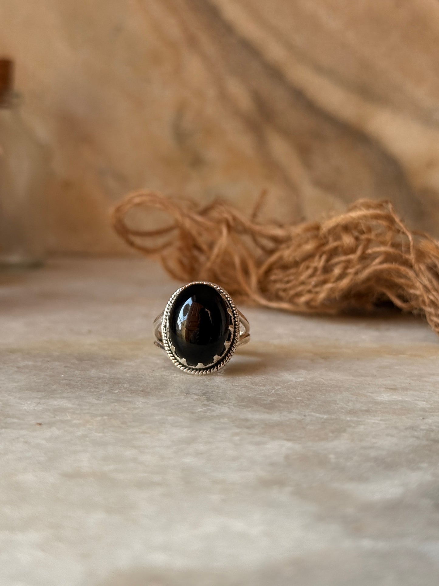  artisan 925 Sterling silver black onyx handcrafted ring