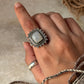 adjustable boho 925 sterling silver moonstone square ring