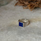 925 sterling silver lapis signet plain unisex ring  