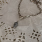 925 Sterling silver paper clip chain bracelet featuring 3D seashell