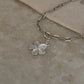 Handcrafted 925 sterling silver plumeria flower charm paper clip bracelet