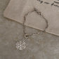925 Sterling silver paper clip chain bracelet featuring snowflake pendant