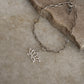 925 sterling silver paper clip bracelet with lotus charm  