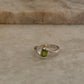 925 sterling silver peridot oval solitaire ring  