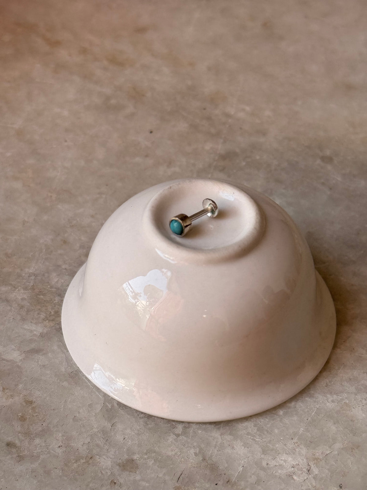 925 Sterling Silver Turquoise South Screw Back Minimal Nose Pin