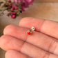 925 Sterling Silver Red Onyx South Screw Back Minimal Nose Pin