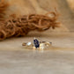 Elegant iolite marquise & CZ 925 sterling silver ring for women  