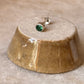 925 Sterling Silver Green Cz South Screw Back Minimal Nose Pin